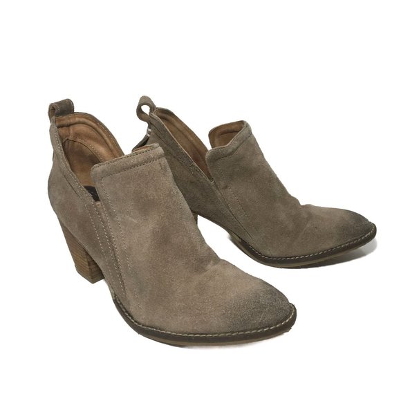 Jeffrey Campbell Rosalee Distressed Taupe Suede Booties Size 9.5 - Picture 3 of 10